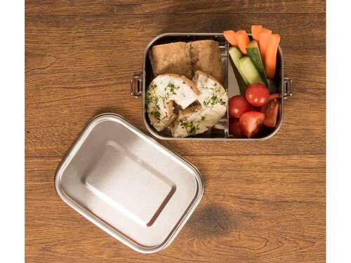 Edelstahl-Lunchbox mit Trennsteg und Silikondichtung, 800 ml