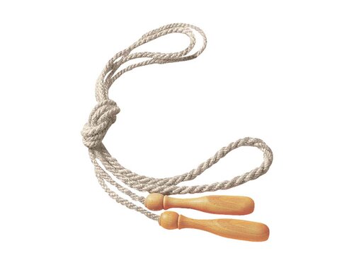 Springseil 250 cm aus Jute, Griff Buche gewachst, FSC-zertifiziert