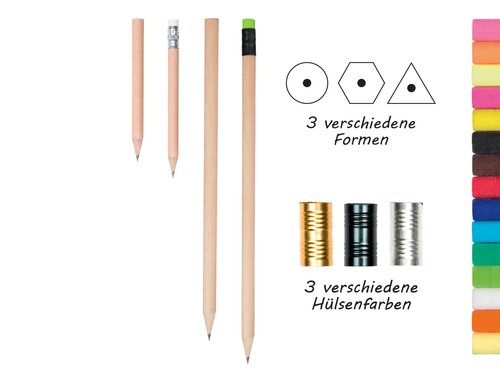 Bleistift natur lang 17,5cm