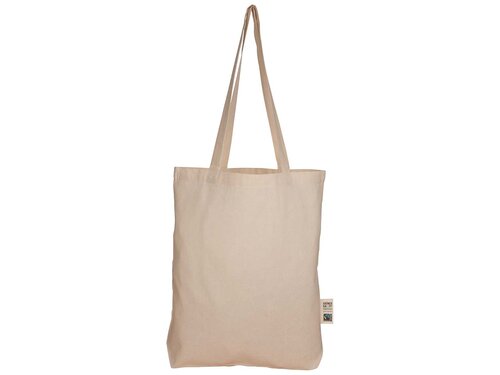 memo Bio-Baumwoll-Tragetasche mit Bodenfalte, natur, 38 x 42 x 8 cm