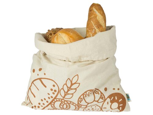 memo Bio-Brotbeutel natur mit Motiv, 35 x 40 cm