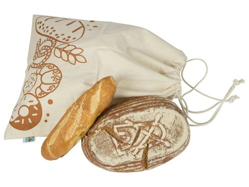 memo Bio-Brotbeutel natur mit Motiv, 35 x 40 cm