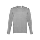 THC BUCHAREST. Herren Langarm T-Shirt in hellgrau melliert