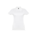 THC EVE WH. Kurzarm-Poloshirt mit Gürtel für Damen aus kardierter Baumwolle