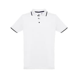 THC ROME WH. Zweifarbiges Baumwoll-Poloshirt für Männer. Weiße Farbe – Bild 1