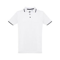 THC ROME WH Zweifarbiges Baumwoll-Poloshirt für Männer Weiße Farbe