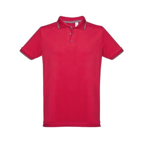 THC ROME. Zweifarbiges Baumwoll-Poloshirt für Herren