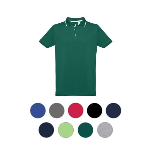 THC ROME. Zweifarbiges Baumwoll-Poloshirt für Herren