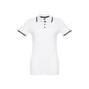 THC ROME WOMEN WH. Zweifarbiges Baumwoll-Poloshirt für Damen