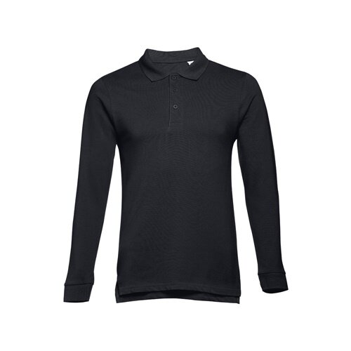 THC BERN. Langarm-Poloshirt für Herren aus kardierter Baumwolle
