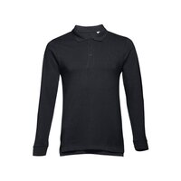 THC BERN. Langarm-Poloshirt für Herren aus kardierter Baumwolle