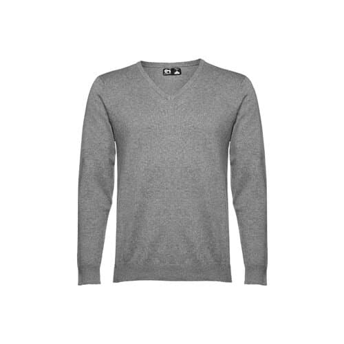 THC MILAN. Herren-Pullover mit V-Ausschnitt aus Baumwolle und Polyamid