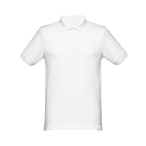 THC MONACO WH. Kurzarm-Poloshirt für Herren aus kardierter Baumwolle