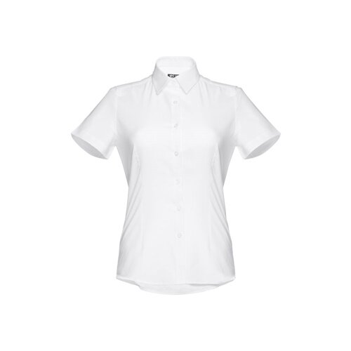 THC LONDON WOMEN WH. Kurzärmeliges Oxford-Hemd für Damen. Weiße Farbe