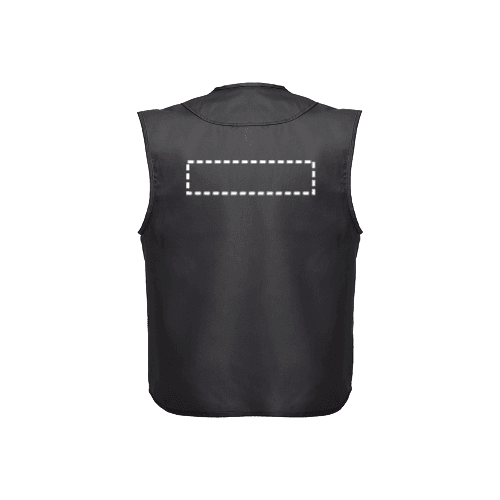 THC PIXEL. Weste (200 g/m²) aus Polyester und Baumwolle – Druckbeispiel Textildruck, 20 x 7 cm - Rücken