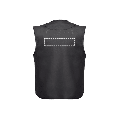 THC PIXEL. Weste (200 g/m²) aus Polyester und Baumwolle – Druckbeispiel Textildruck, 1-farbig, 20 x 7 cm - Rücken