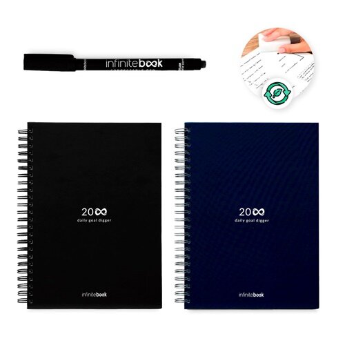 STARTER KIT INFINITE PLANNER A5. Set bestehend aus einem "Infinity Tagebuch", Reinigungsset, Marker und Markerhalter