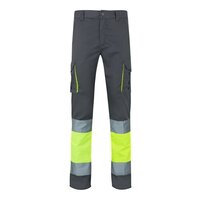 VL ZEUS LARGE. Zweifarbige Stretch-Hose mit mehreren Taschen (240 g/m²), aus Baumwolle (46 %), EME (38 %) und Polyester (16 %)