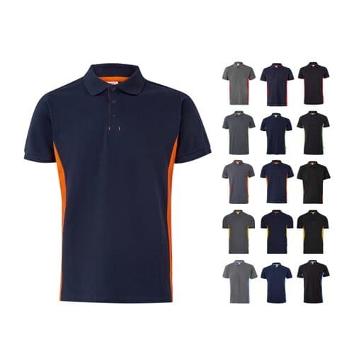 VL SUPAY. Zweifarbiges Piqué-Poloshirt (180 g/m²), kurzärmelig, aus Baumwolle (60%) und Polyester (40%)