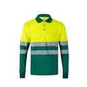 VL VULCAN LARGE. Zweifarbiges Poloshirt im Bird-Eye-Design (160g/m²) mit langen Ärmeln, aus Polyester (100%)