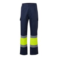 VL ARTEMIS. Zweifarbige Hose aus Twill (190g/m²), Baumwolle (20%) und Polyester (80%)