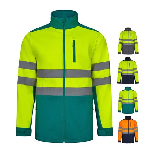 VL HESTIA LARGE. Zweifarbige Softshell-Jacke (280 g/m²), mit Fleece-Futter und TPU-Membran, aus Polyester (96 %) und Elasthan (4 %)