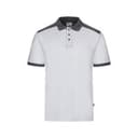 VL VELES. Zweifarbiges Stretch-Piqué-Poloshirt (200 g/m²) mit kurzen Ärmeln, aus Polyester (96 %) und Elastan (4 %)