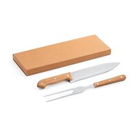 SALSA GrillSet aus Bambus und Edelstahl 2teilig bestehend aus einer Grillgabel und einem Messer