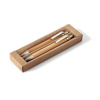GREENY Schreibset mit Kugelschreiber und Minenbleistift aus Bambus