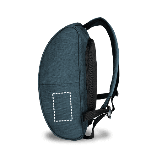 LUNAR. Laptop-Rucksack 15.6" aus 600D Polyester – Druckbeispiel Digitaler Transfer, 3 x 4 cm - Seitentasche