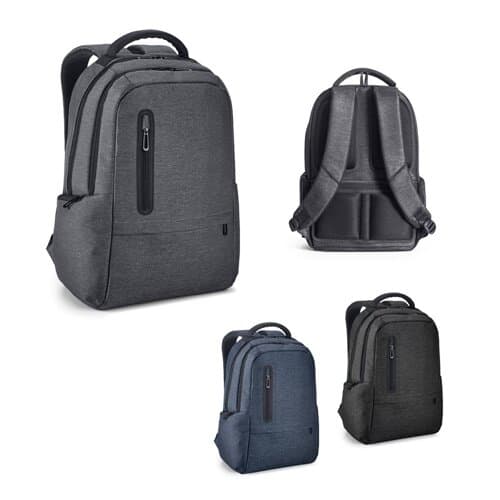RE-BOSTON. Wasserabweisender 2Tone-Laptop-Rucksack aus recyceltem Nylon mit 210D-Fach