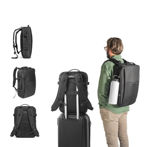 DALLAS. Hochverdichteter Reiserucksack aus recyceltem 600D-Polyester für 17.3"-Laptop