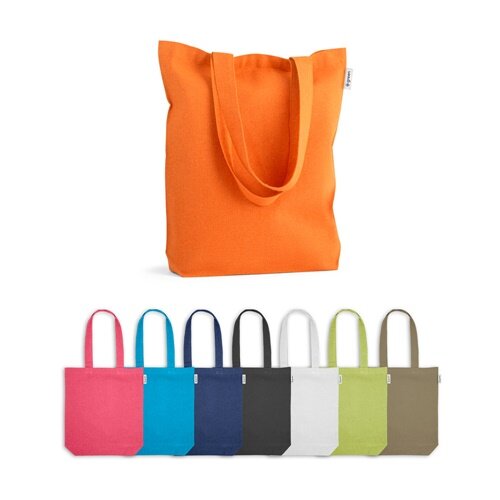 MERIDA. Tragetasche (220 g/ m²) aus Baumwolle (50%), recycelter Baumwolle (30%) und polyester (20% rPET)
