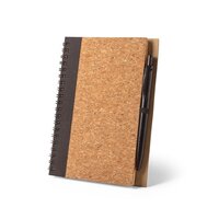 VICENTE B6Notizbuch aus Kork und Recyceltes Polyester 100 rPET mit Kugelschreiber