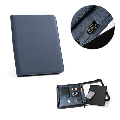 EMERGE FOLDER. A4 Mappe aus recyceltem Polyester (100% rPET) 300D mit Reißverschluss