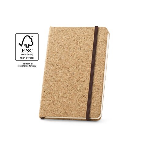HAWKINS. Notizblock aus Kork mit unlinierten Seiten, aus FSC™-zertifiziertem Material und anderen kontrollierten Materialien