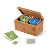 BURDOCK Teebox aus Bambus mit 2 Fächern und einem Magnetverschluss