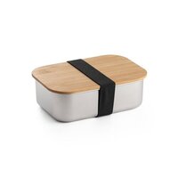SHINO Frischhaltebox 800 mL aus Edelstahl und Deckel aus Bambus