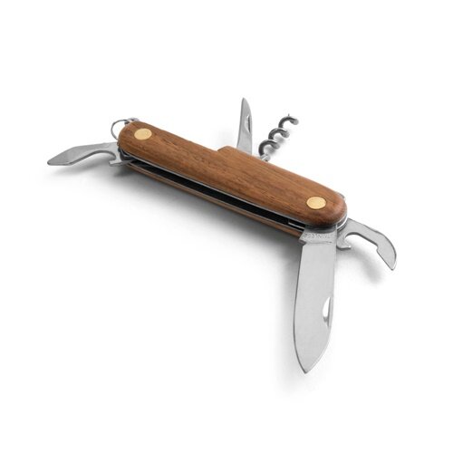 BELPIANO. Multifunktions-Taschenmesser aus Edelstahl und Holz