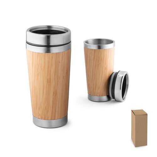 PIETRO. Reisebecher aus Bambus und Edelstahl 500 ml
