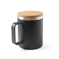 LAUDA Becher aus 90 recyceltem Edelstahl mit Bambusdeckel 420 mL
