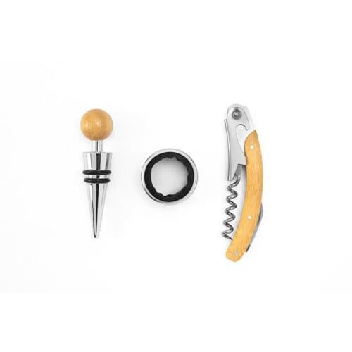 SAVORY. Weinset aus Bambus und Edelstahl