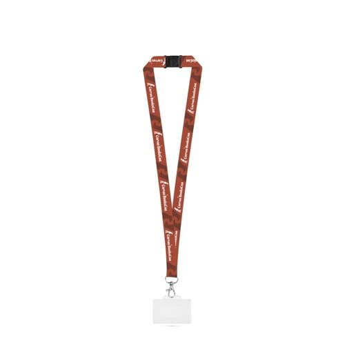 CARLISLE. Lanyard aus Polyester mit Karabiner, Schicherheitsverschluss und unflexiblem Kartenhalter, geeignet für Sublimation