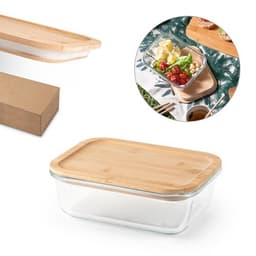 PORTOBELLO. Lunchbox. Hermetische Dose aus Borosilikatglas und Bambusdeckel 1000 mL – Bild 2