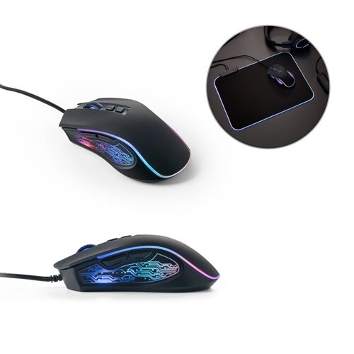 THORNE MOUSE RGB. Gaming-Maus mit 1.5 m Kabel und RGB-LED-Leuchten aus ABS