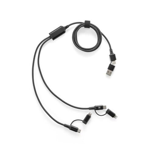 BERTOZZI. Superschnelles 6-in-1-USB-Kabel aus Aluminium und recyceltem PET