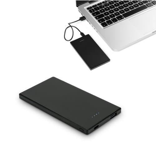 DENNING. Powerbank Slim mit 5'000 mAh aus Edelstahl