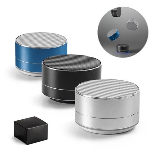 FLOREY. Lautsprecher 3W mit 3 Stunden Akkulaufzeit recyceltem Aluminium (100% rAL) und Recyceltes ABS (100% rABS)