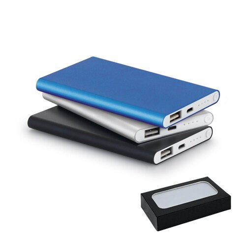 MARCET. Powerbank Slim 4'000 mAh aus Recyceltes Aluminium (100% rAL) und Recyceltes ABS (100% rABS)