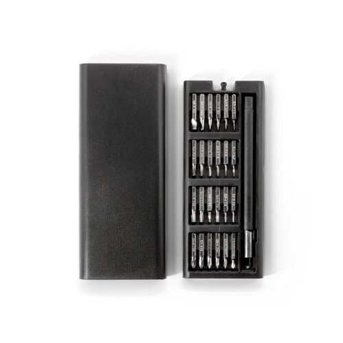 ATOM. Schraubendreher-Set mit verschiedenen magnetischen Spitzen aus Carbonstahl